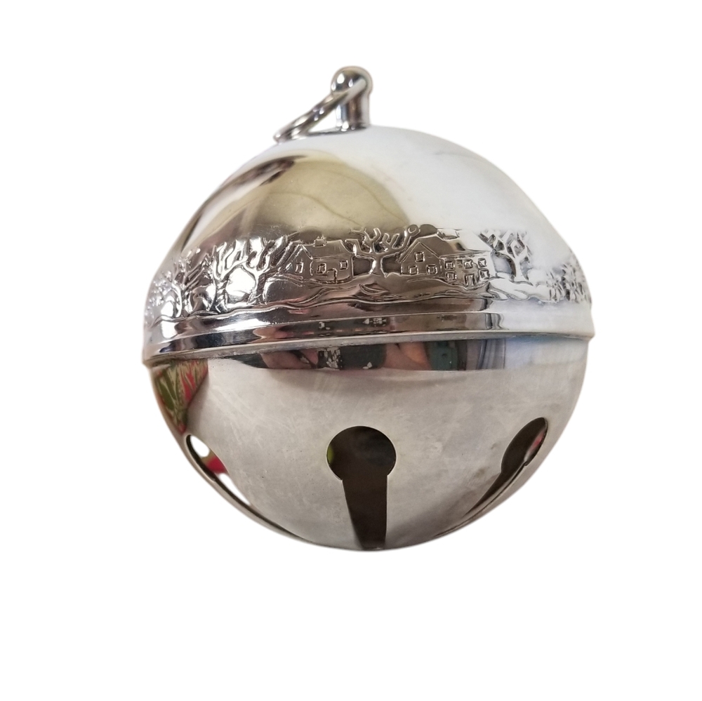 WALLACE Silversmiths 1979 Silver Plated Sleigh Bell Christmas Ornament With Box - Picture 3 of 7